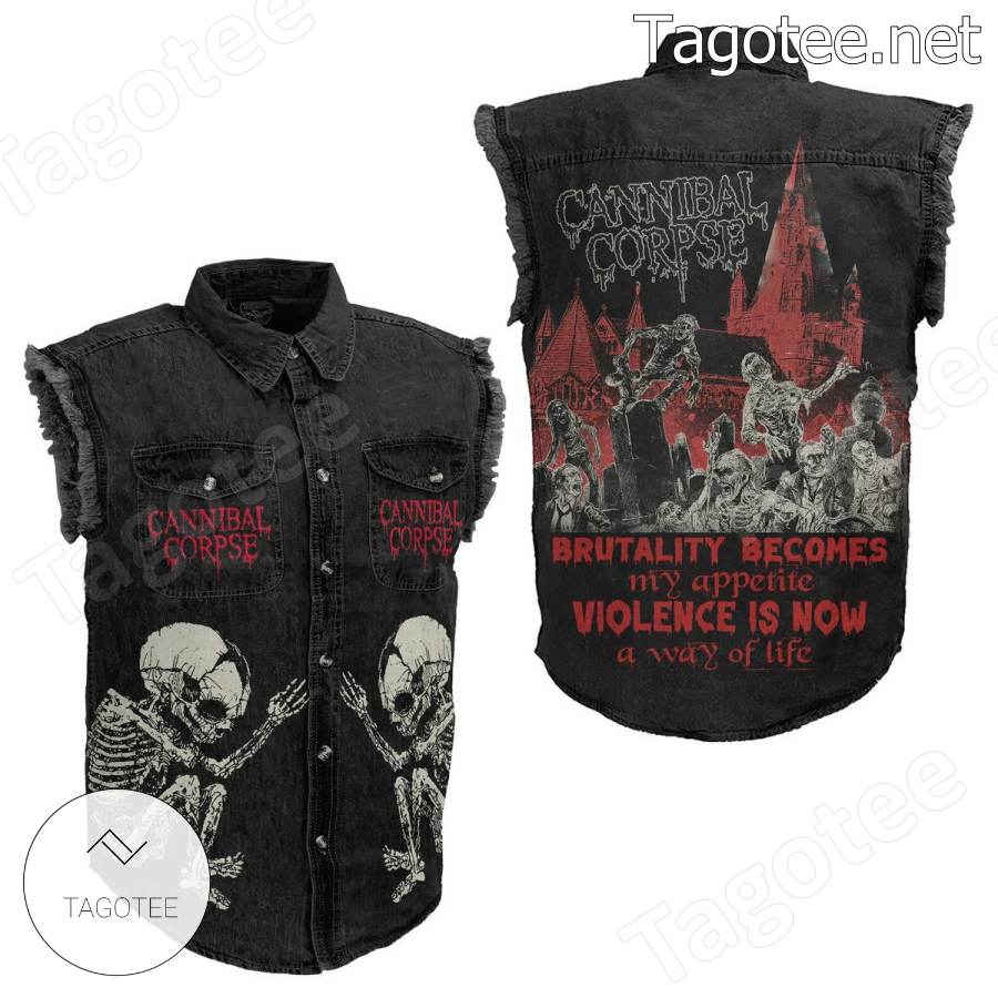 Cannibal Corpse Brutality Becomes My Appetite Sleeveless Denim Jacket