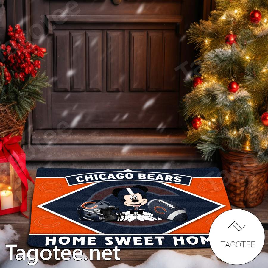 Chicago Bears Mickey Mouse Home Sweet Home Doormat a