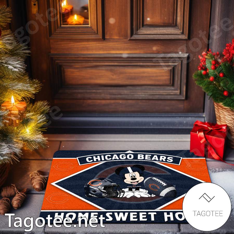 Chicago Bears Mickey Mouse Home Sweet Home Doormat