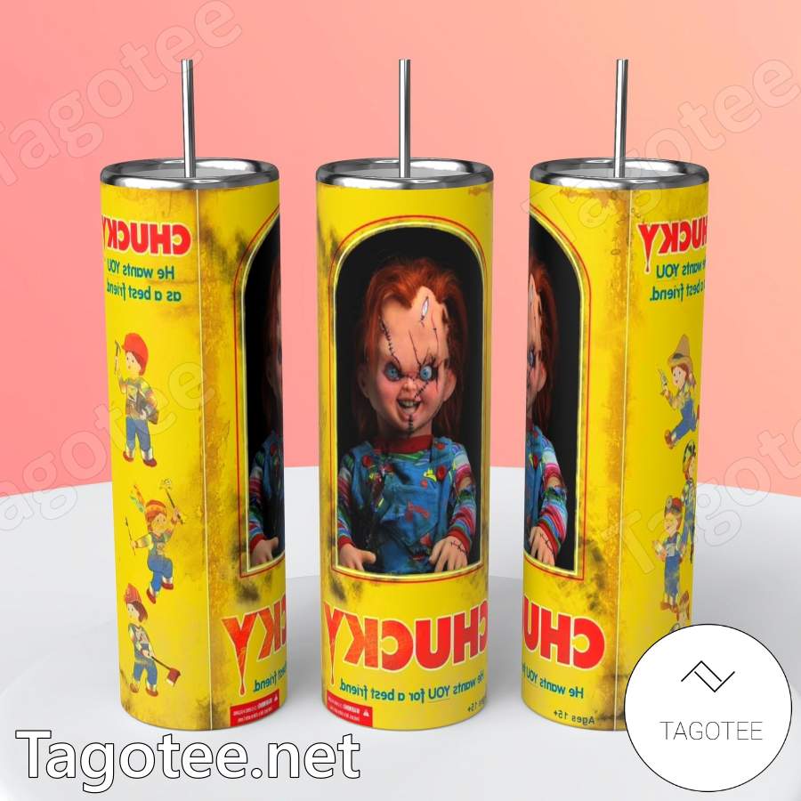 Chucky Horror Character Skinny Tumbler