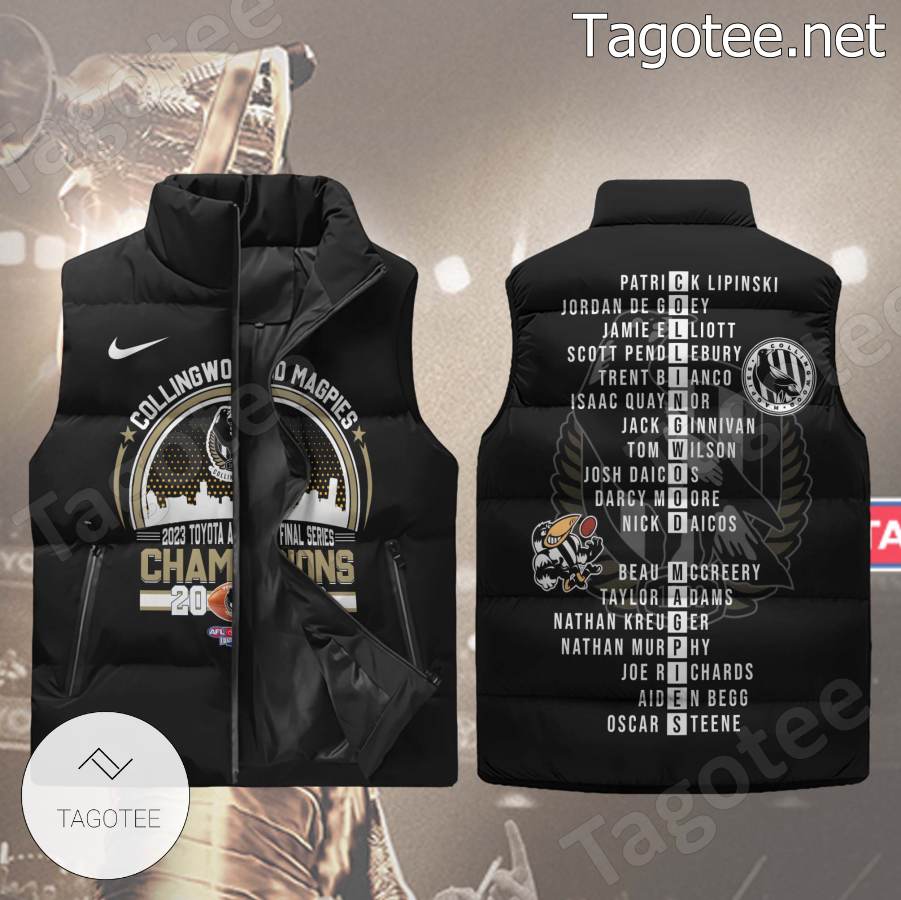 Collingwood Magpies 2023 Toyota Afl Final Series 2023 Puffer Vest