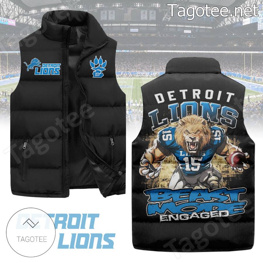 Detroit Lions Beast Mode Engaged Puffer Vest