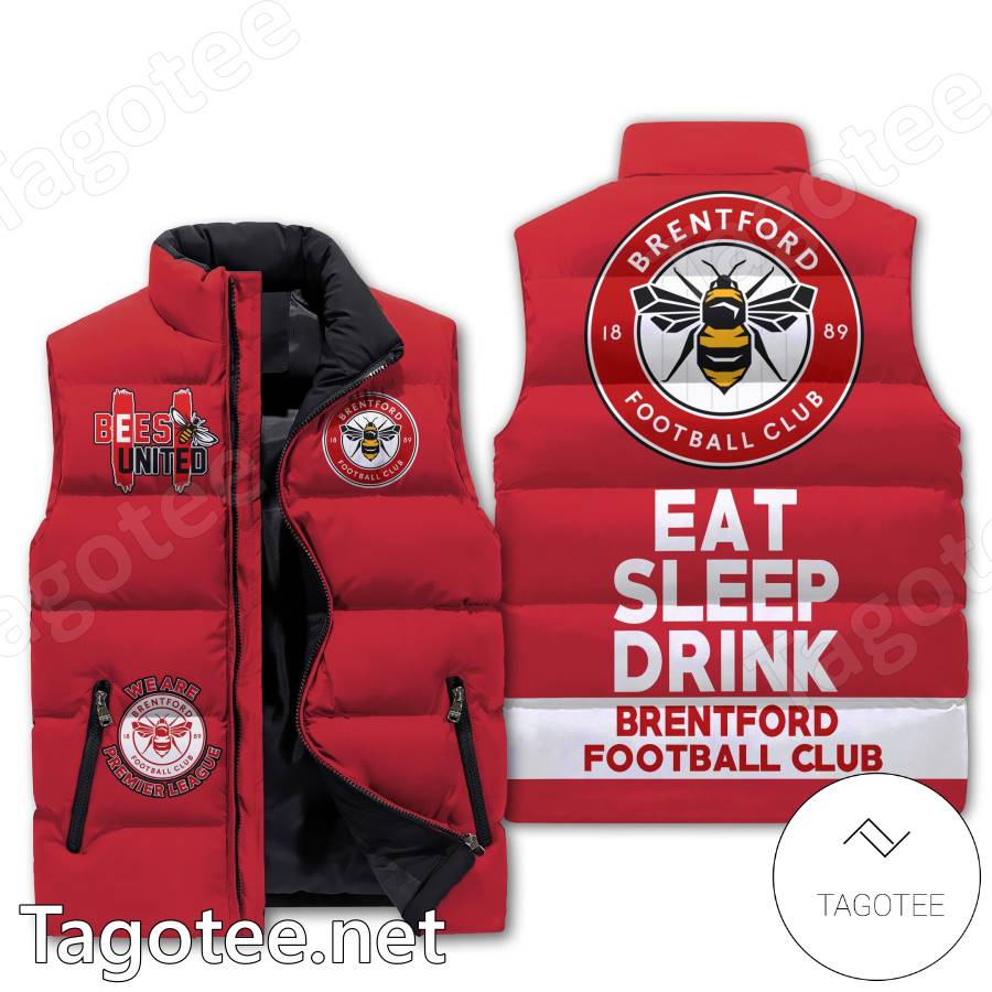 Eat Sleep Drink Brentford Football Club Puffer Vest