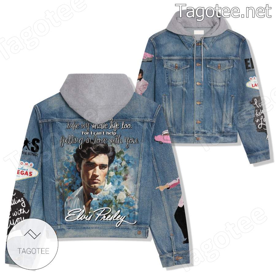 Elvis Presley Take My Hand Take My Whole Life Too Hooded Denim Jacket
