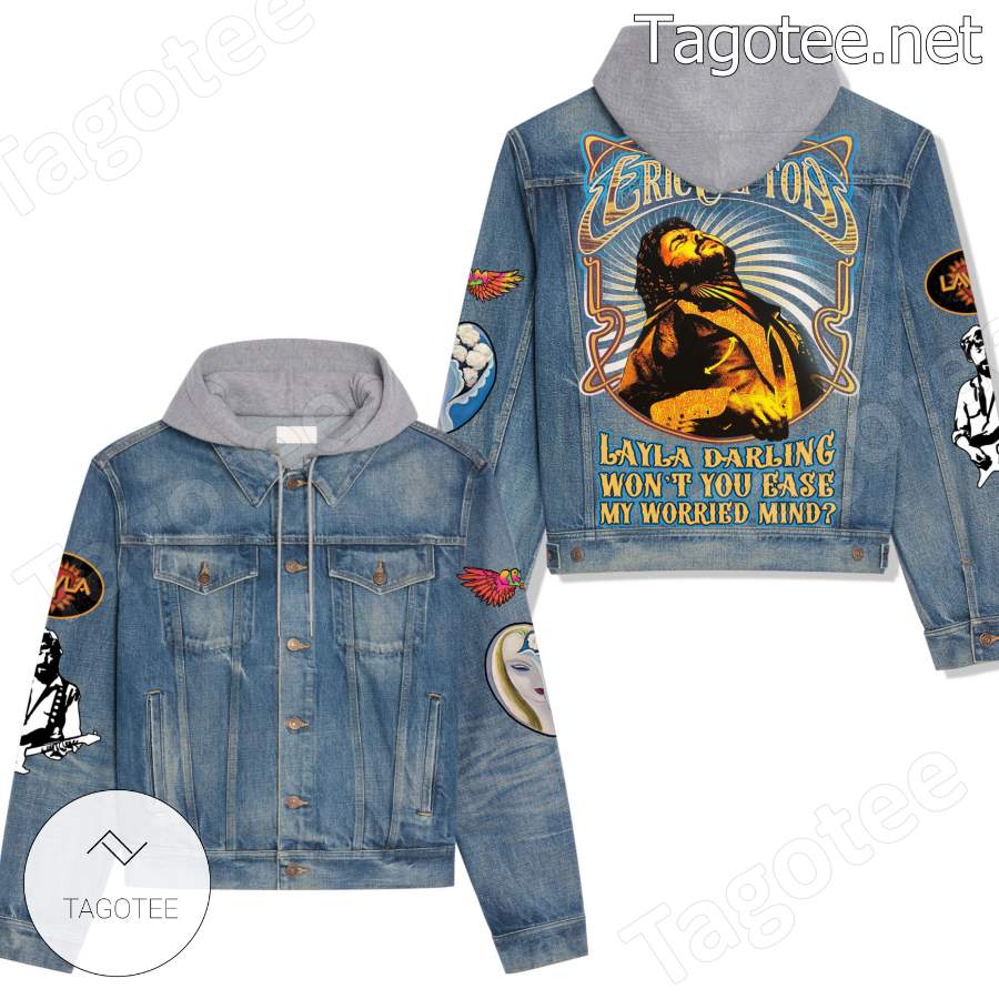 Eric Clapton Layla Darling Won't You Ease My Worried Mind Jean Jacket Hoodie