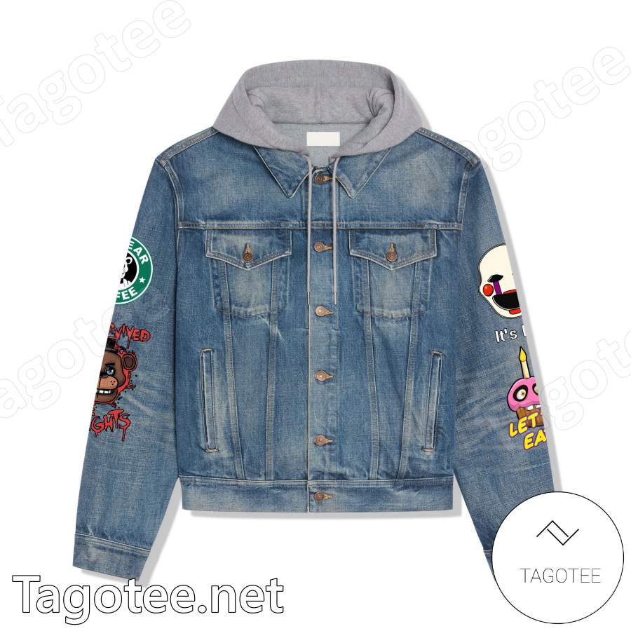 Five Freddy's At Night Hooded Denim Jacket a