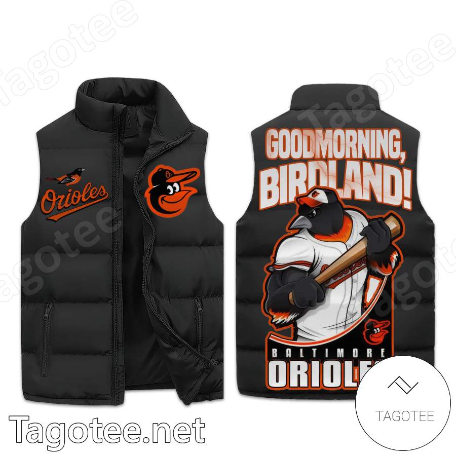 Good Morning Birdland Baltimore Orioles Men's Sleeveless Puffer Jacket