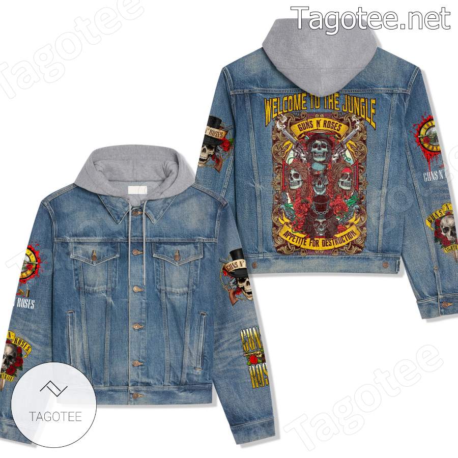 Guns N' Rose Welcome To The Jungle Hooded Jean Jacket