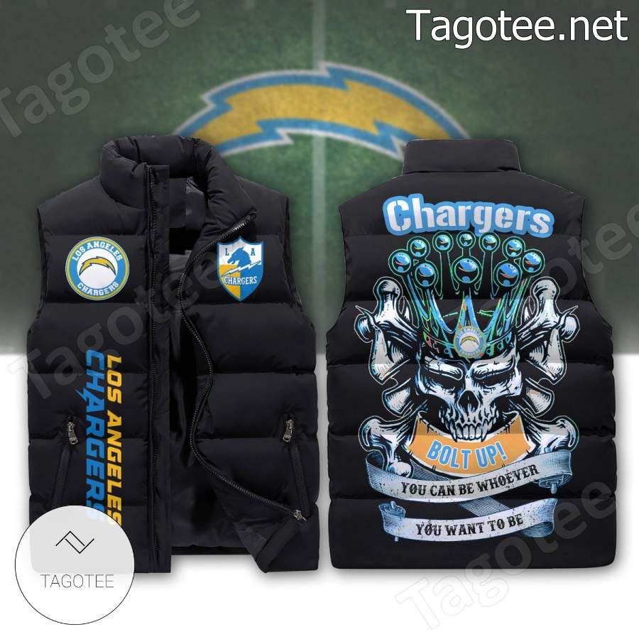 Los Angeles Chargers Bolt Up You Can Be Whoever You Want To Be Puffer Vest