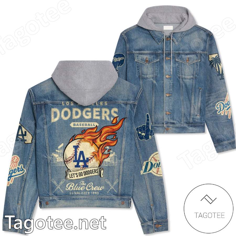 Los Angeles Dodgers Baseball Let's Go Dodgers Hooded Denim Jacket