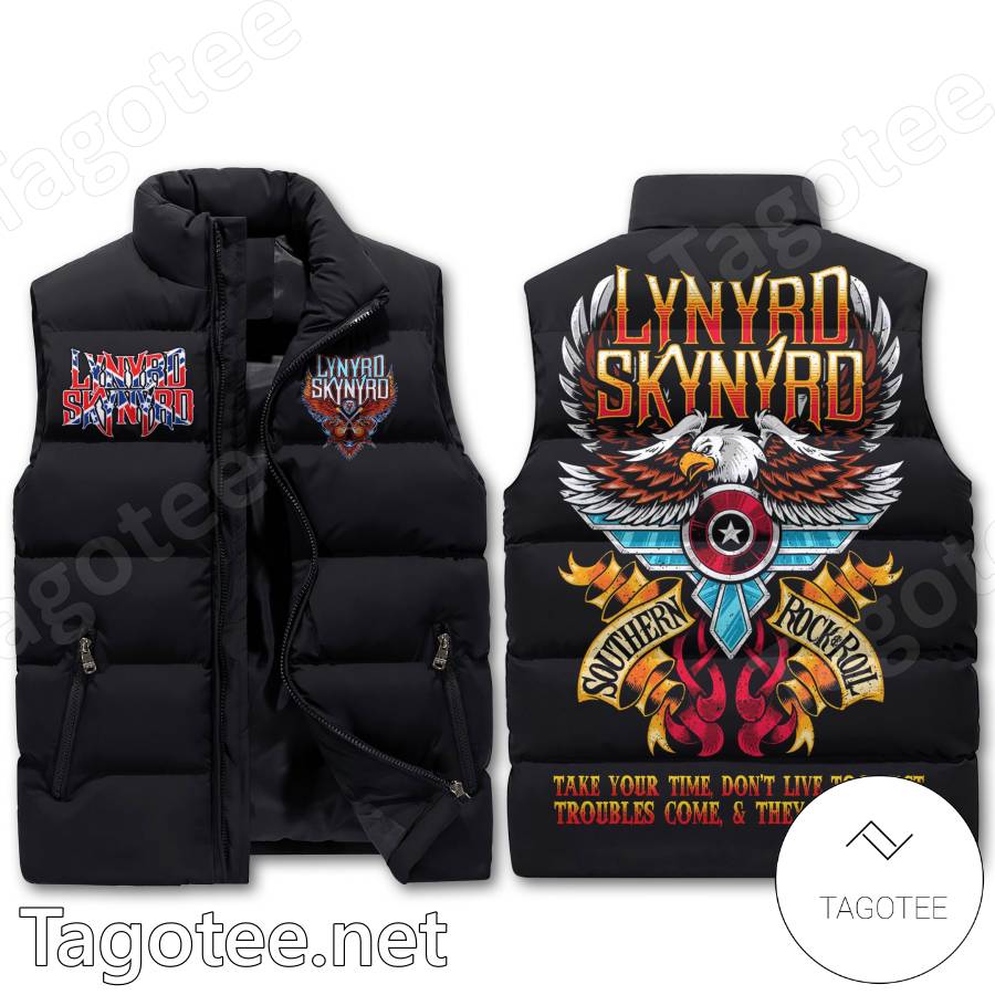 Lynyrd Skynyrd Take Your Time Don't Live Too Fast Puffer Vest