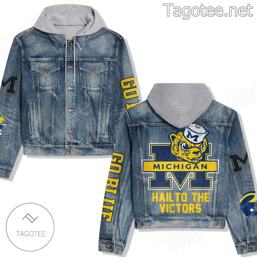Michigan Wolverines Hail To The Victors Hooded Denim Jacket