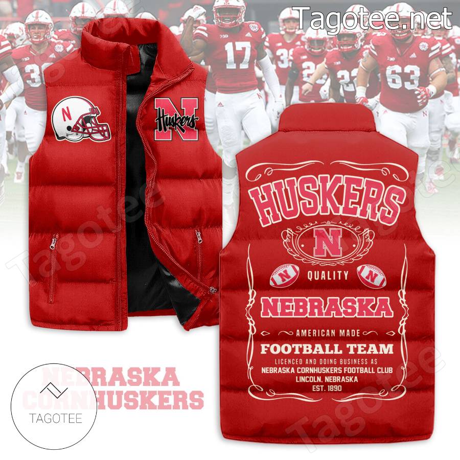 Nebraska Huskers Football Team Puffer Vest