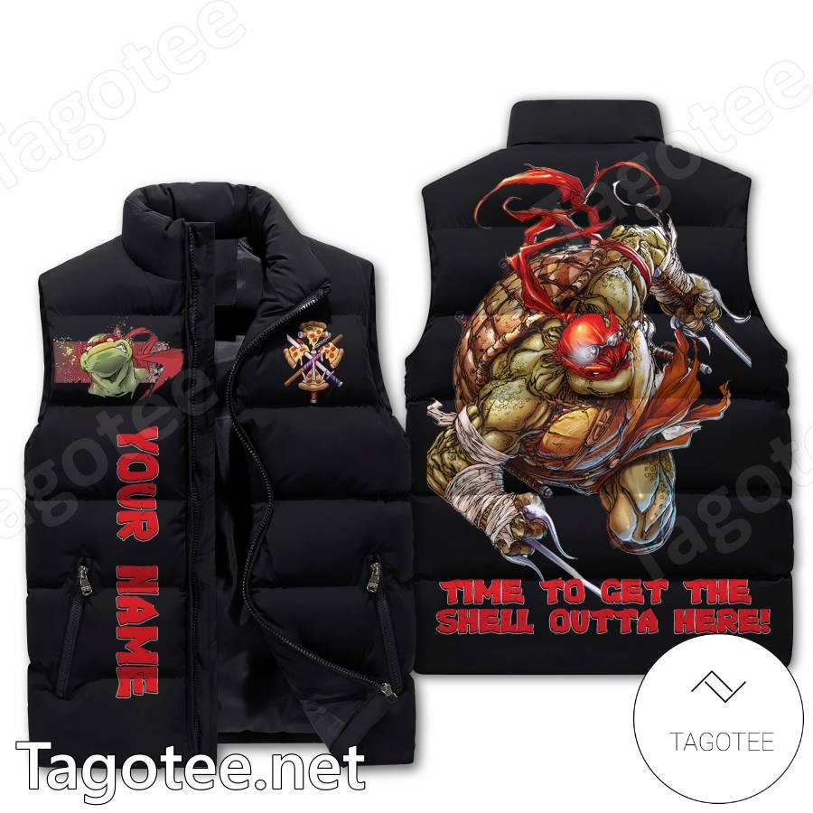 Raphael Teenage Mutant Ninja Turtles Time To Get The Shell Outta Here Personalized Puffer Vest