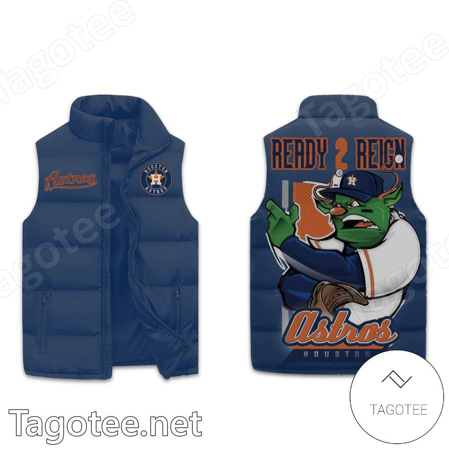 Ready 2 Reign Houston Astros Mascot Men's Sleeveless Puffer Jacket