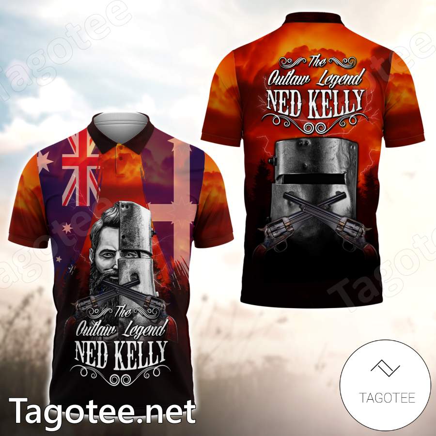 The Outlaw Legend Ned Kelly Australia Flag Polo Shirt