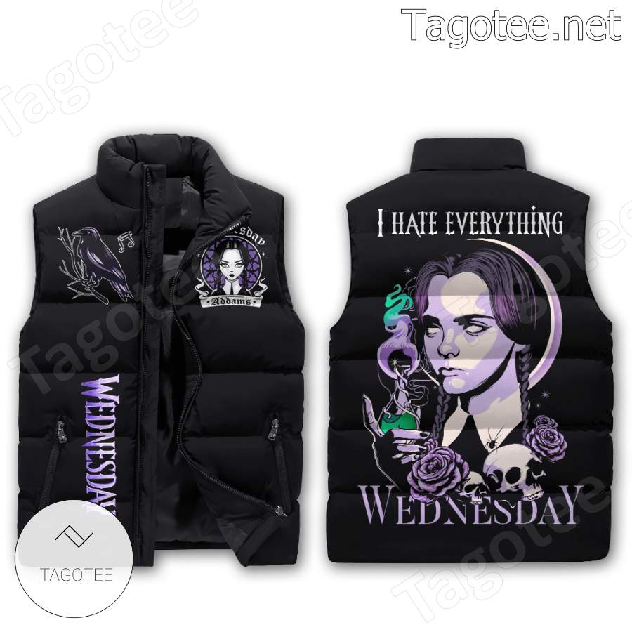 Wednesday I Hate Everything Puffer Vest