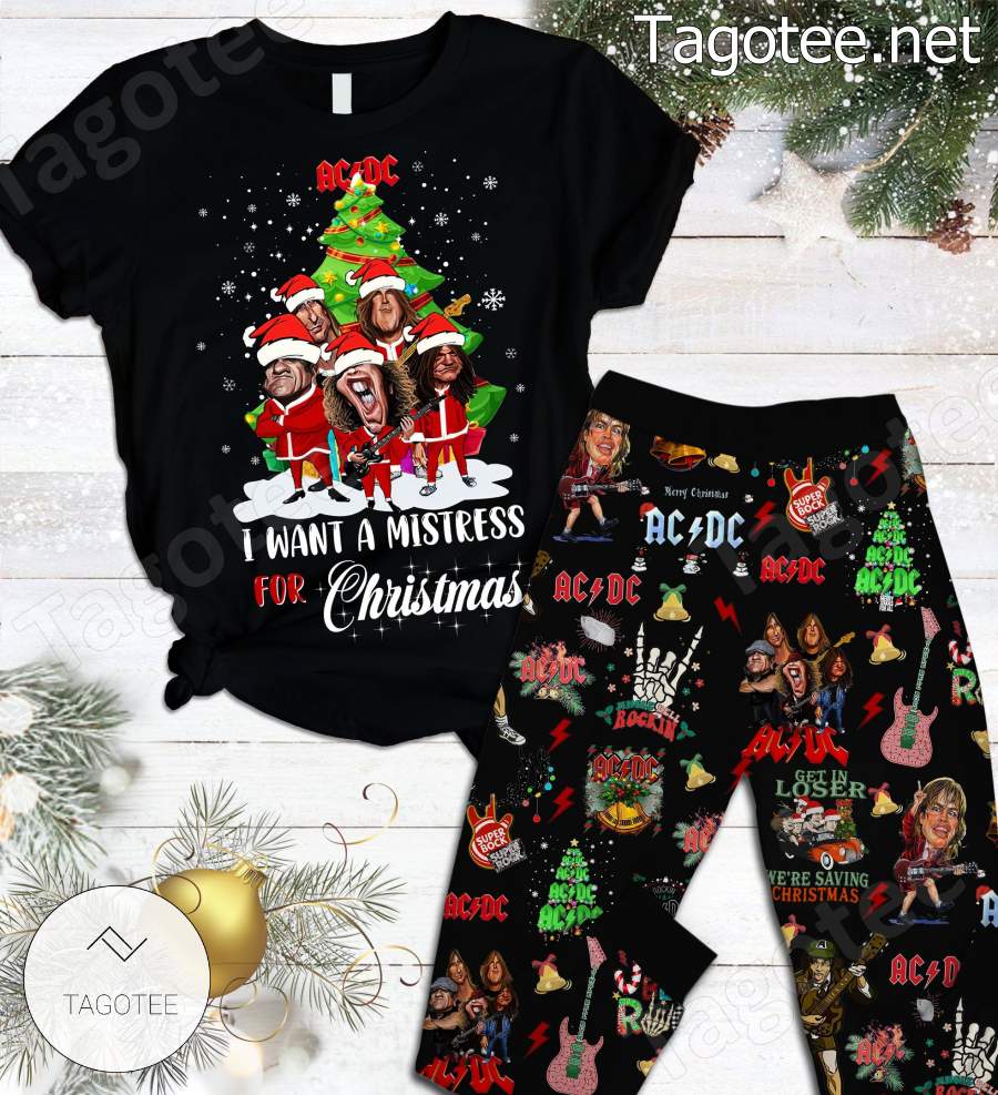 Ac Dc I Want A Mistress For Christmas Pajamas Set