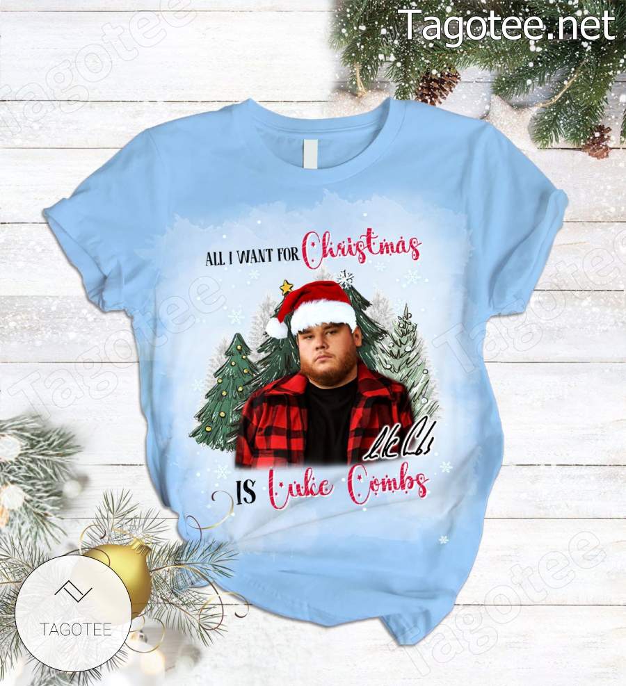 All I Want For Christmas Is Luke Combs Pajamas Set a