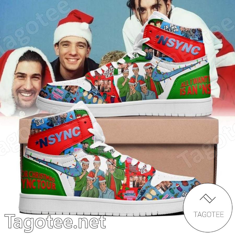 All I Want For Christmas Is Nsync Tour Air Jordan High Top Shoes