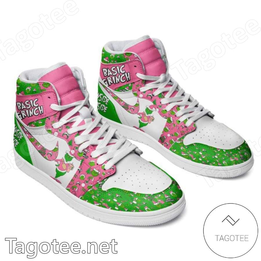 Basic Grinch Grinchy On The Inside Bougie On The Outside Air Jordan High Top Shoes a