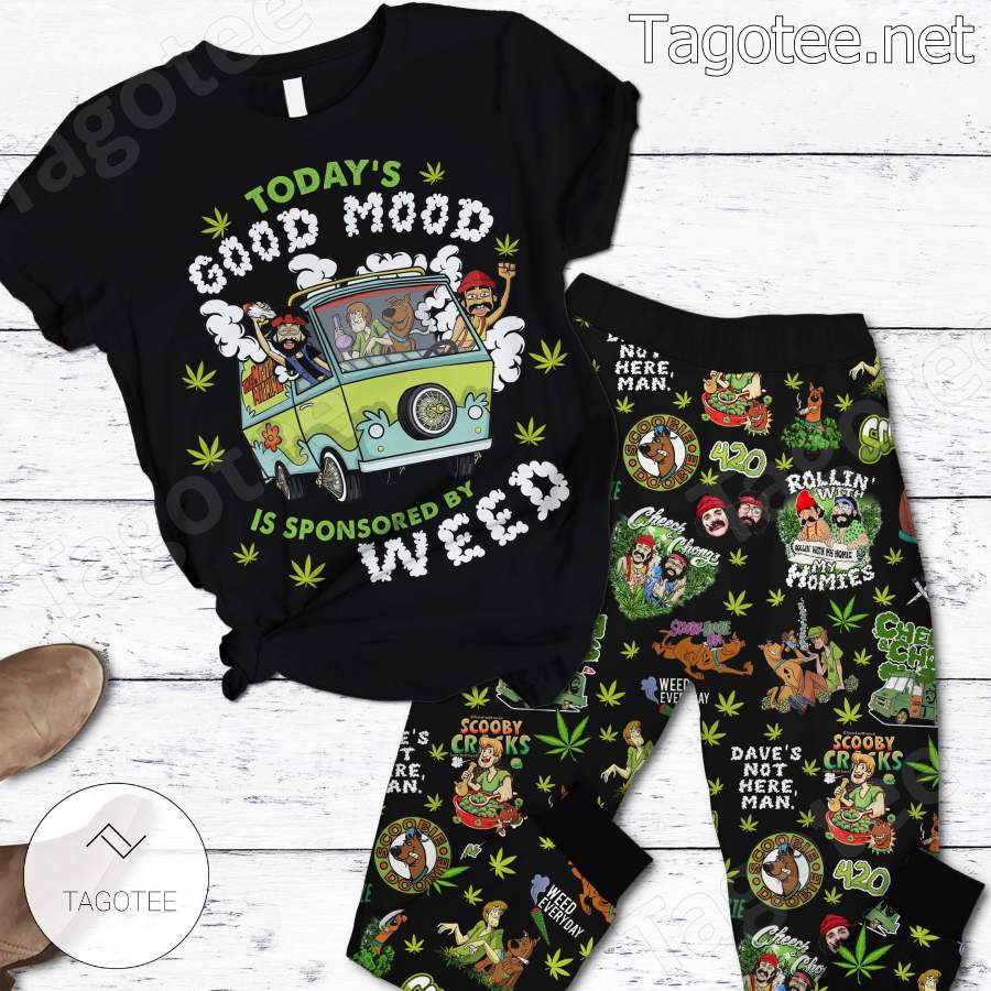 Cheech And Chong Scooby-doo Today's Good Mood Is Sponsored By Weed Pajamas Set