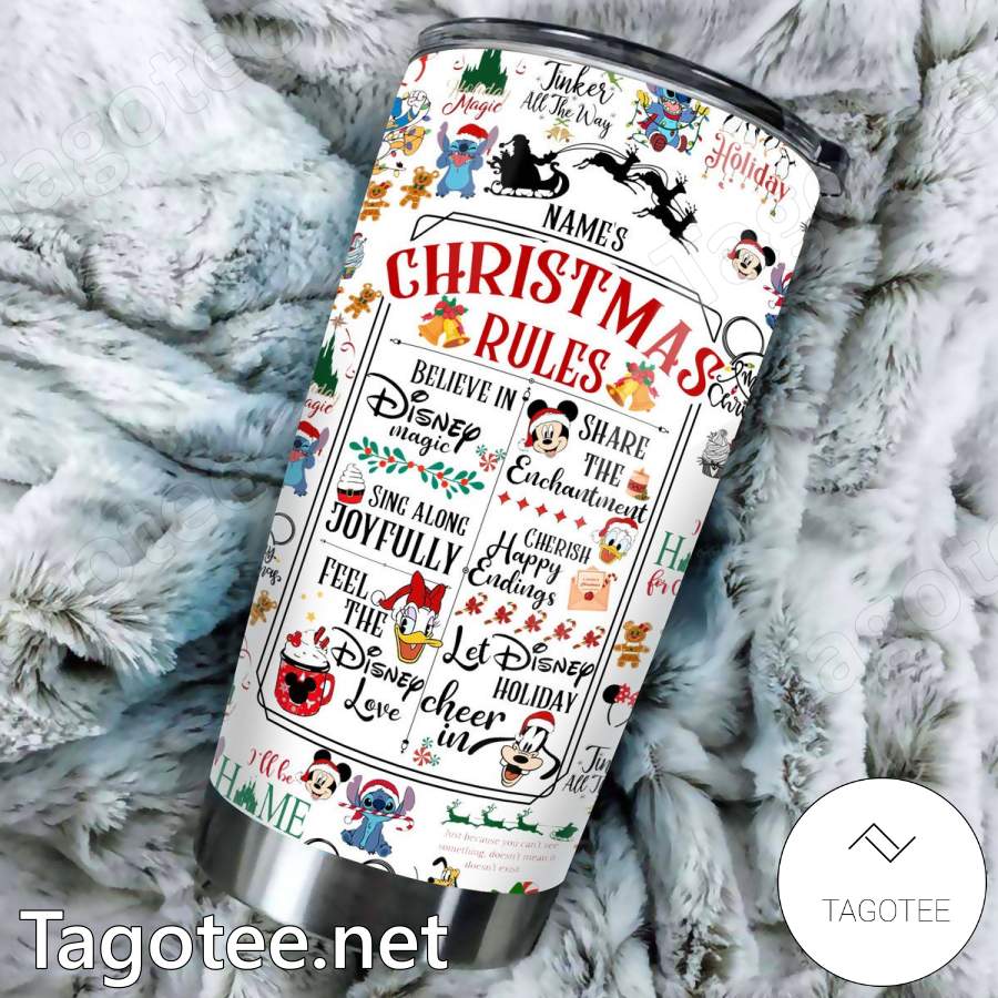 Christmas Rules Disney Cartoons Personalized Tumbler a
