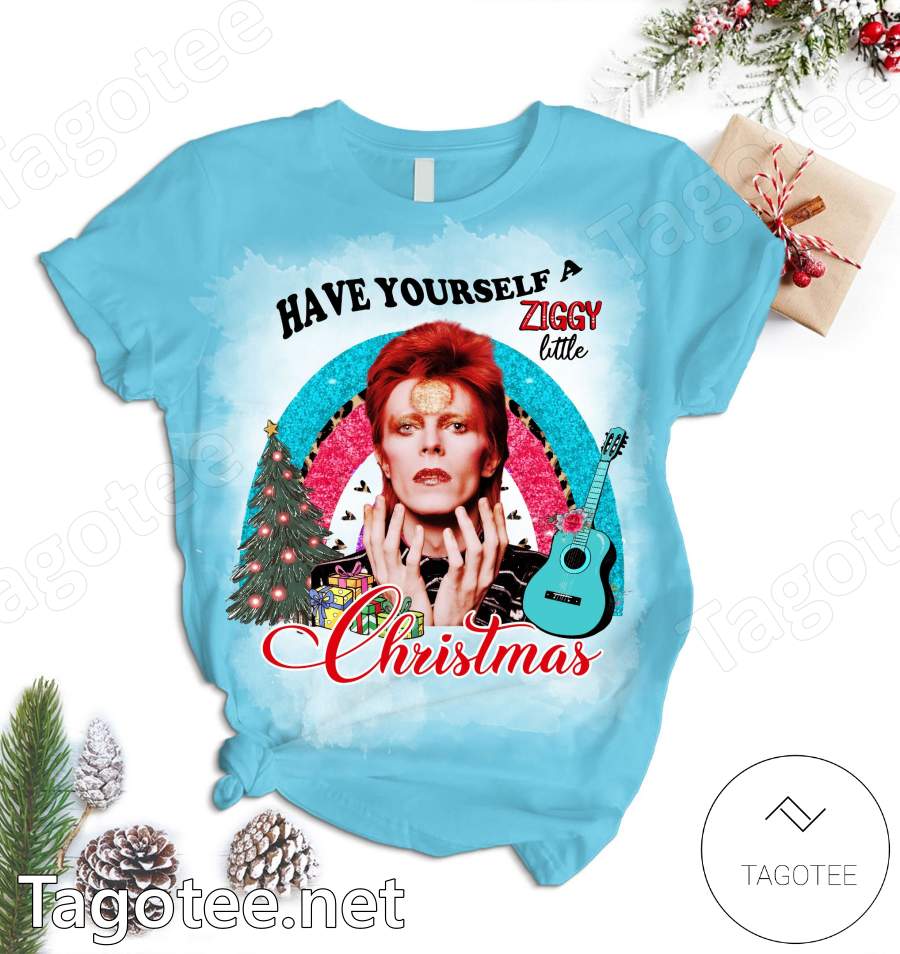 David Bowie Have Yourself A Ziggy Little Christmas Pajamas Set a