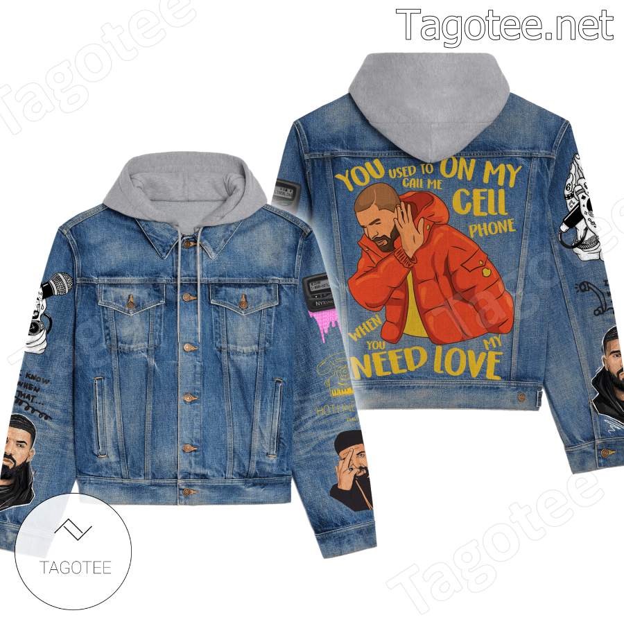 Drake You Used To Call Me On My Cell Phone Hooded Jean Jacket