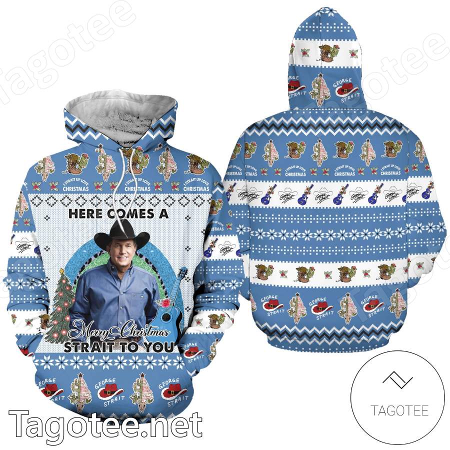 George Strait Here Comes A Merry Christmas Strait To You Hoodie And Leggings a