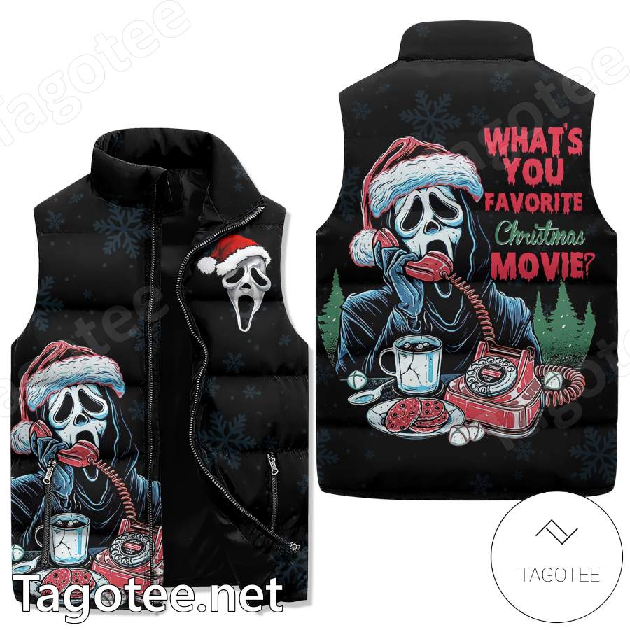 Ghostface What's Your Favorite Christmas Movie Puffer Vest