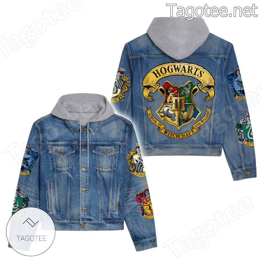 Harry Potter Hogwarts School Of Witchcraft And Wizardry Hooded Jean Jacket