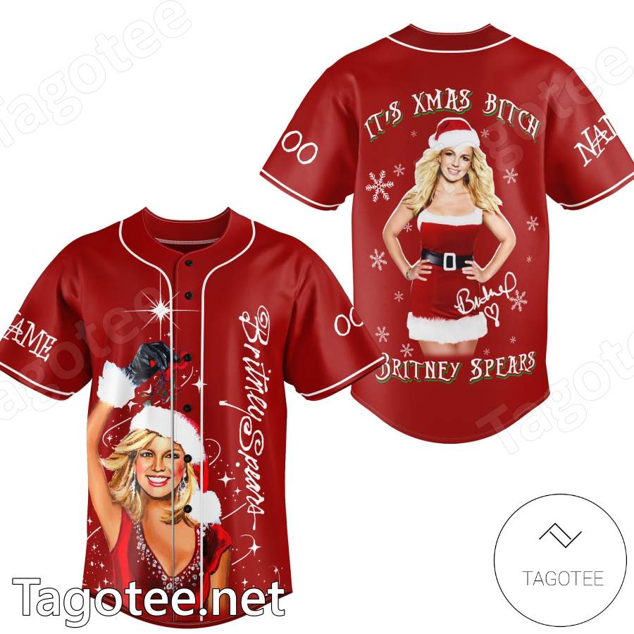 It's Xmas Bitch Britney Spears Personalized Baseball Jersey