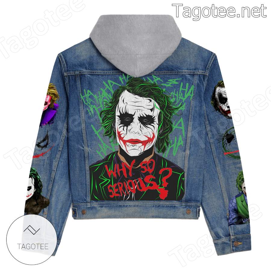 Joker Why So Serious Hooded Jean Jacket a