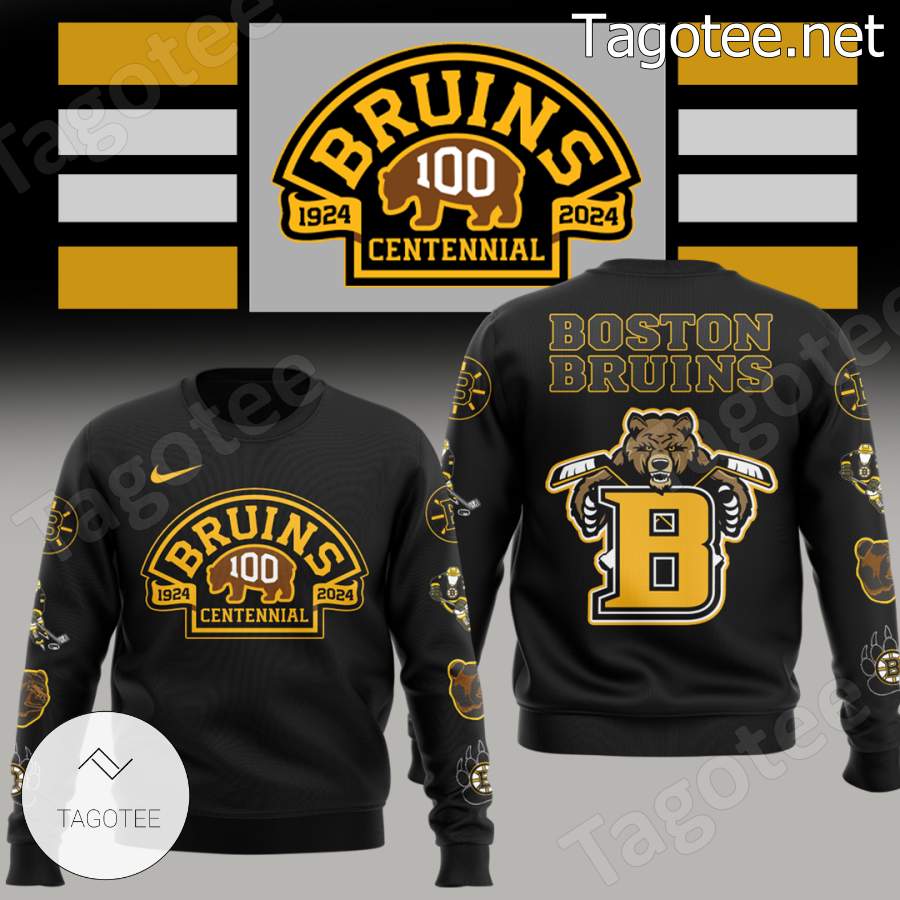 Nhl Boston Bruins 100 Centennial 1924-2024 Sweatshirt