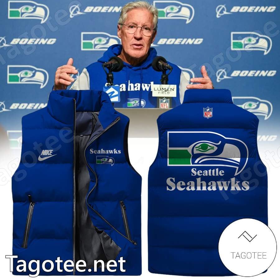 Seattle Seahawks Pete Carroll Throwback NFL Puffer Vest