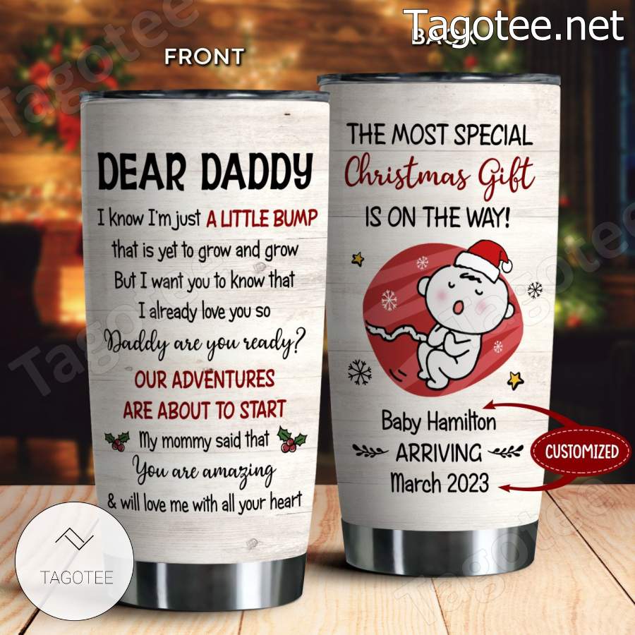 The Most Special Christmas Is On The Way Baby Personalized Tumbler a