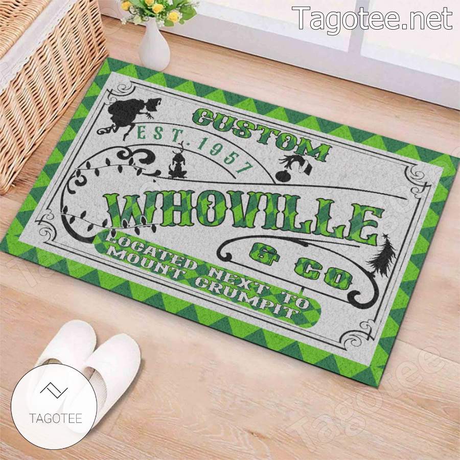 Whoville Located Next To Mount Crumpit Personalized Doormat a